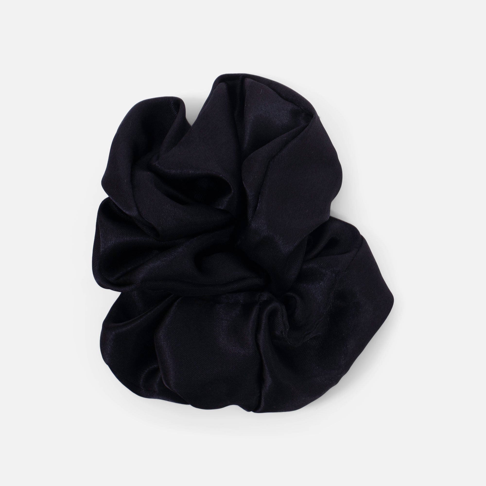 Set of two satin black and white scrunchies 