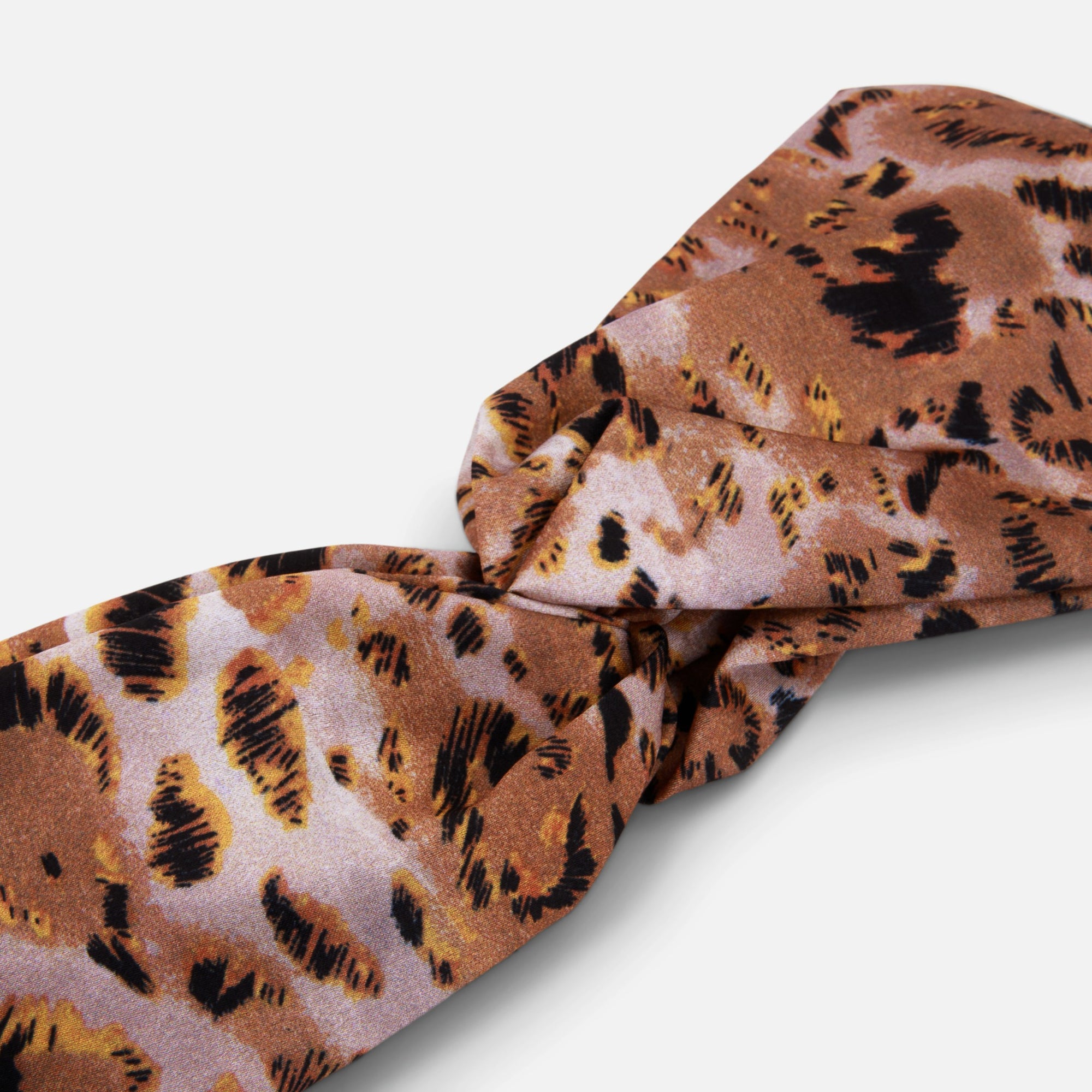 Bandeau pour cheveux avec nœud et imprimé léopard