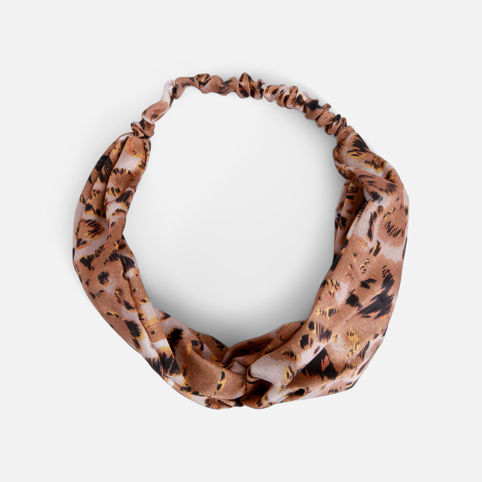 Leopard print headband with knot