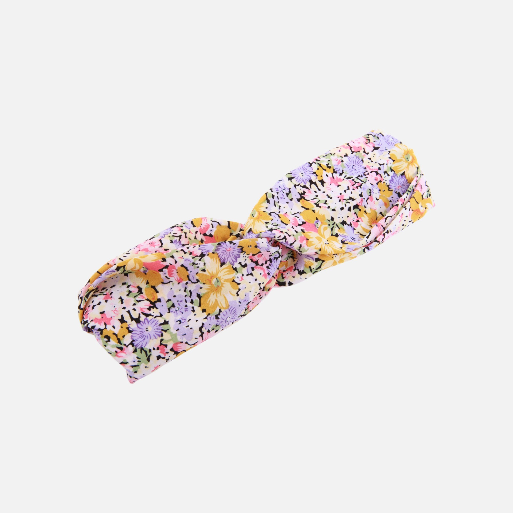 Ochre and purple floral print headband