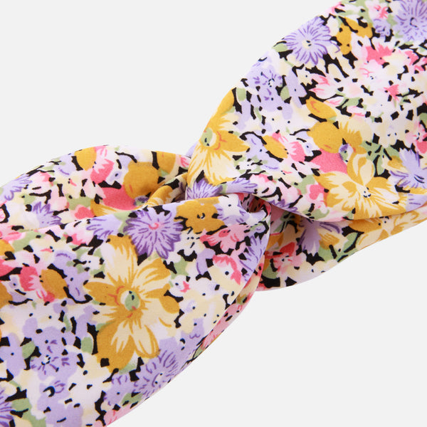 Load image into Gallery viewer, Ochre and purple floral print headband
