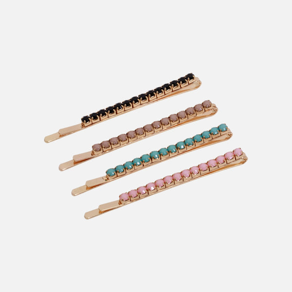 Load image into Gallery viewer, Set of 4 pastel-colored hairpins 
