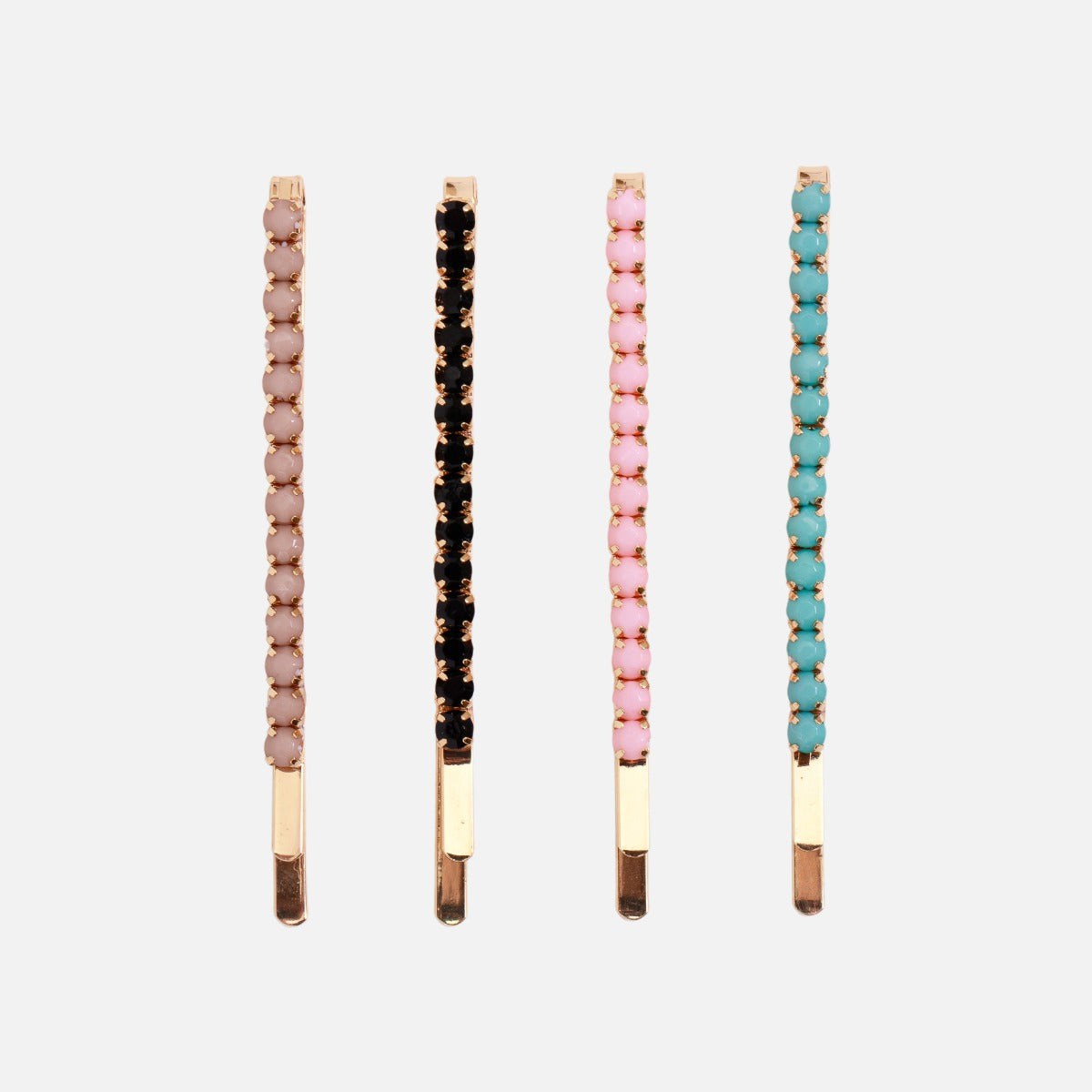 Set of 4 pastel-colored hairpins 