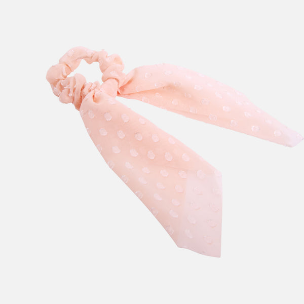 Load image into Gallery viewer, Scrunchie with pink bow
