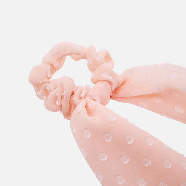 Load image into Gallery viewer, Scrunchie with pink bow
