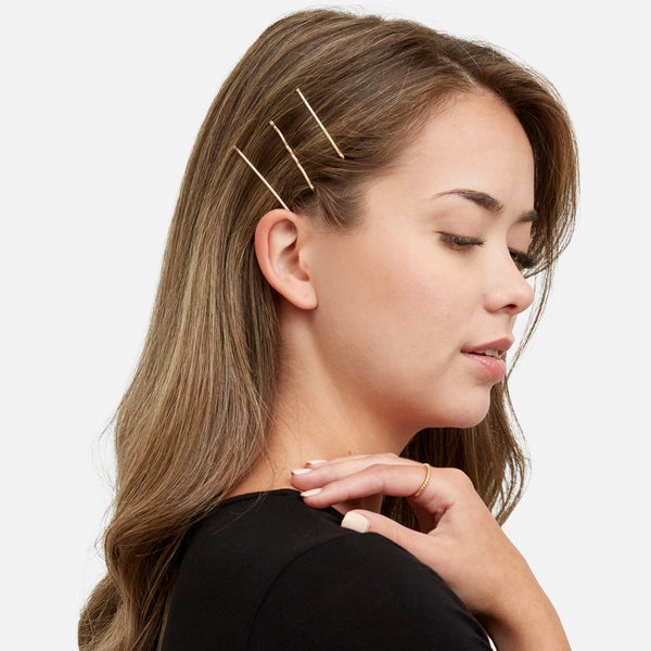 Load image into Gallery viewer, Set of 20 golden hair clips
