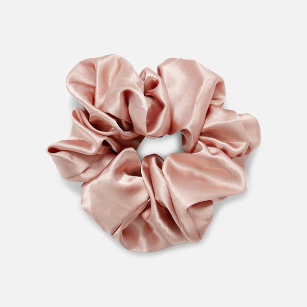 Load image into Gallery viewer, Pink and beige oversized satin scrunchies
