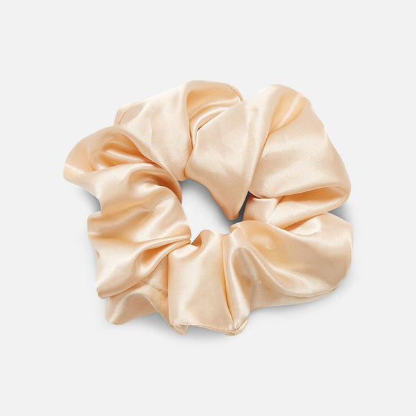 Load image into Gallery viewer, Pink and beige oversized satin scrunchies
