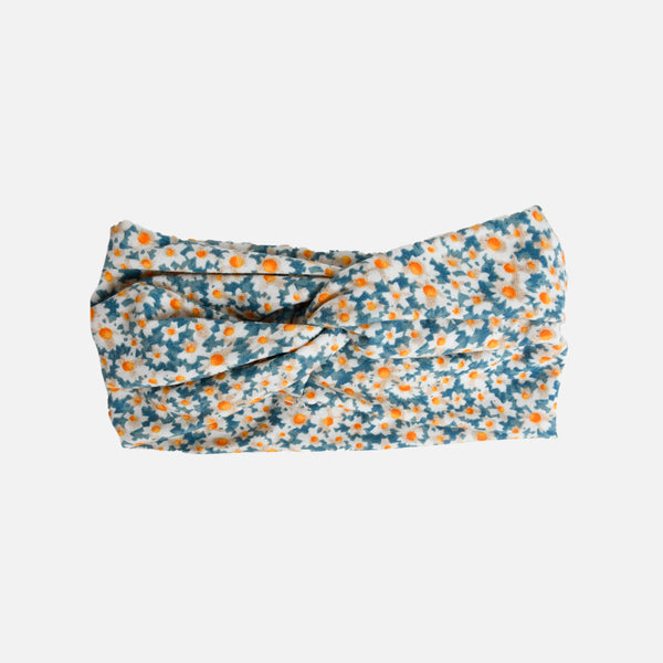 Load image into Gallery viewer, Blue hairband with daisies
