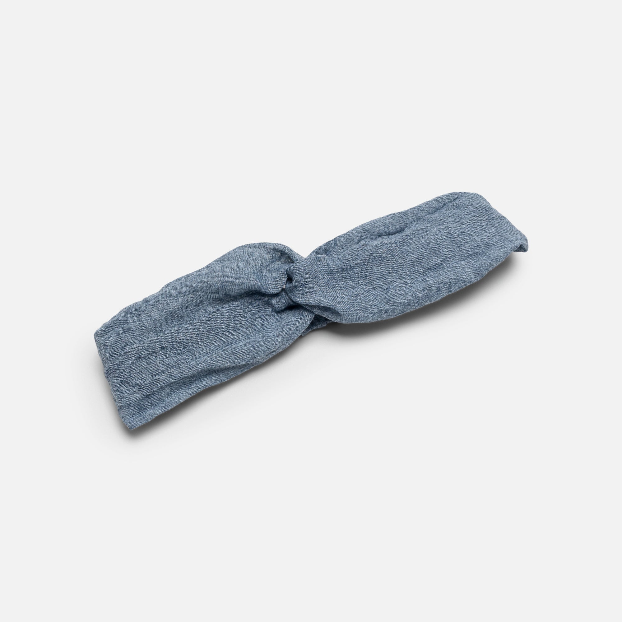 Linen effect blue headband