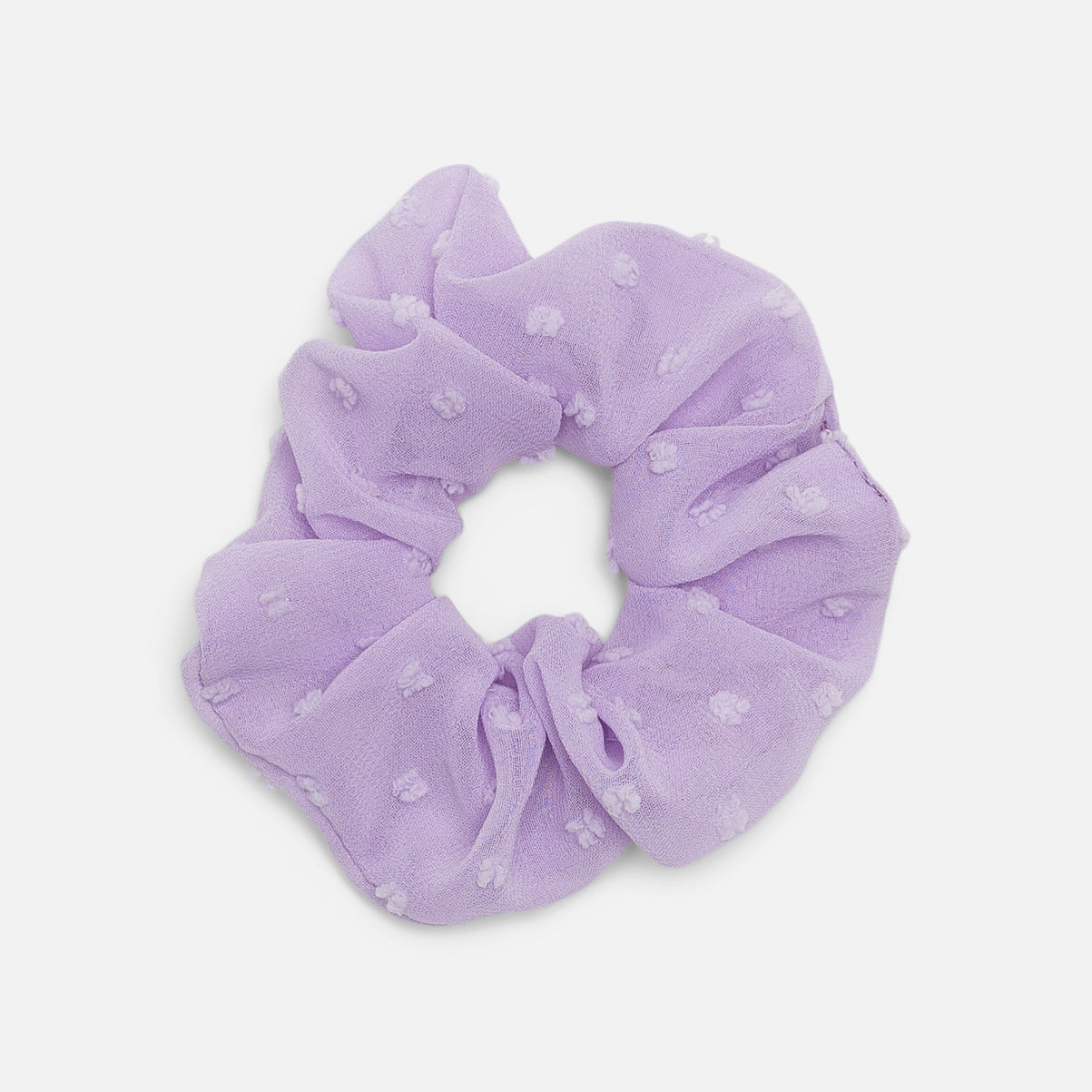 Trio of pink, lilac and green scrunchies