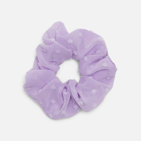 Load image into Gallery viewer, Trio of pink, lilac and green scrunchies
