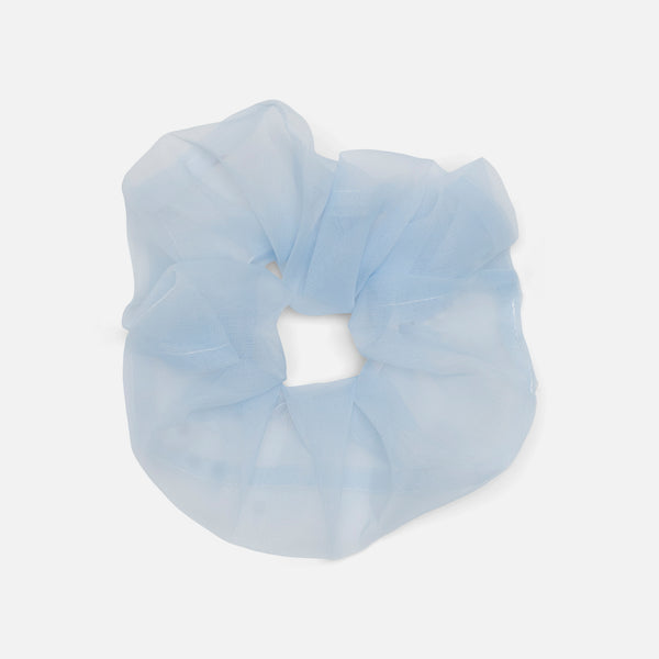 Load image into Gallery viewer, Blue oversized organza scrunchie
