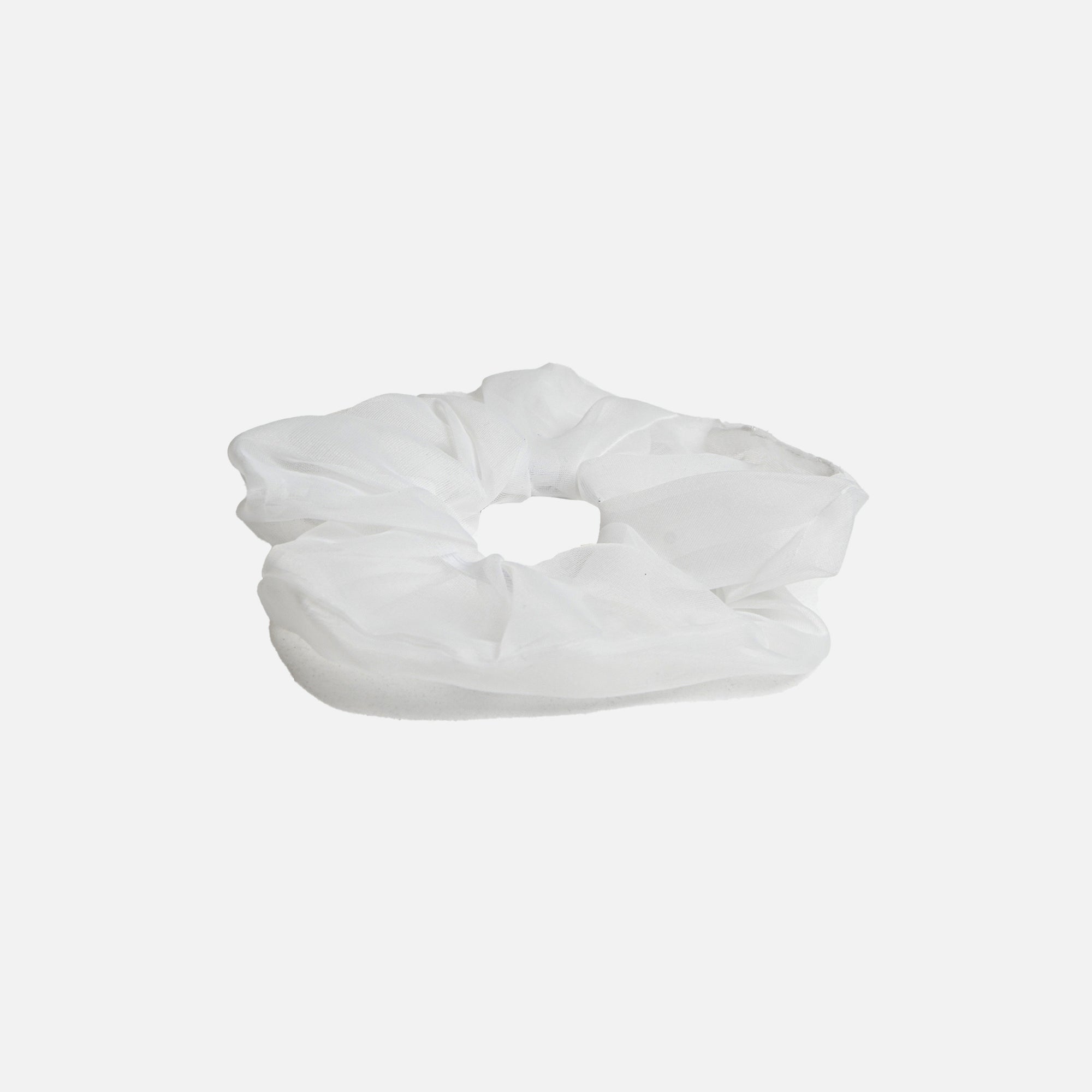 White oversized organza scrunchie