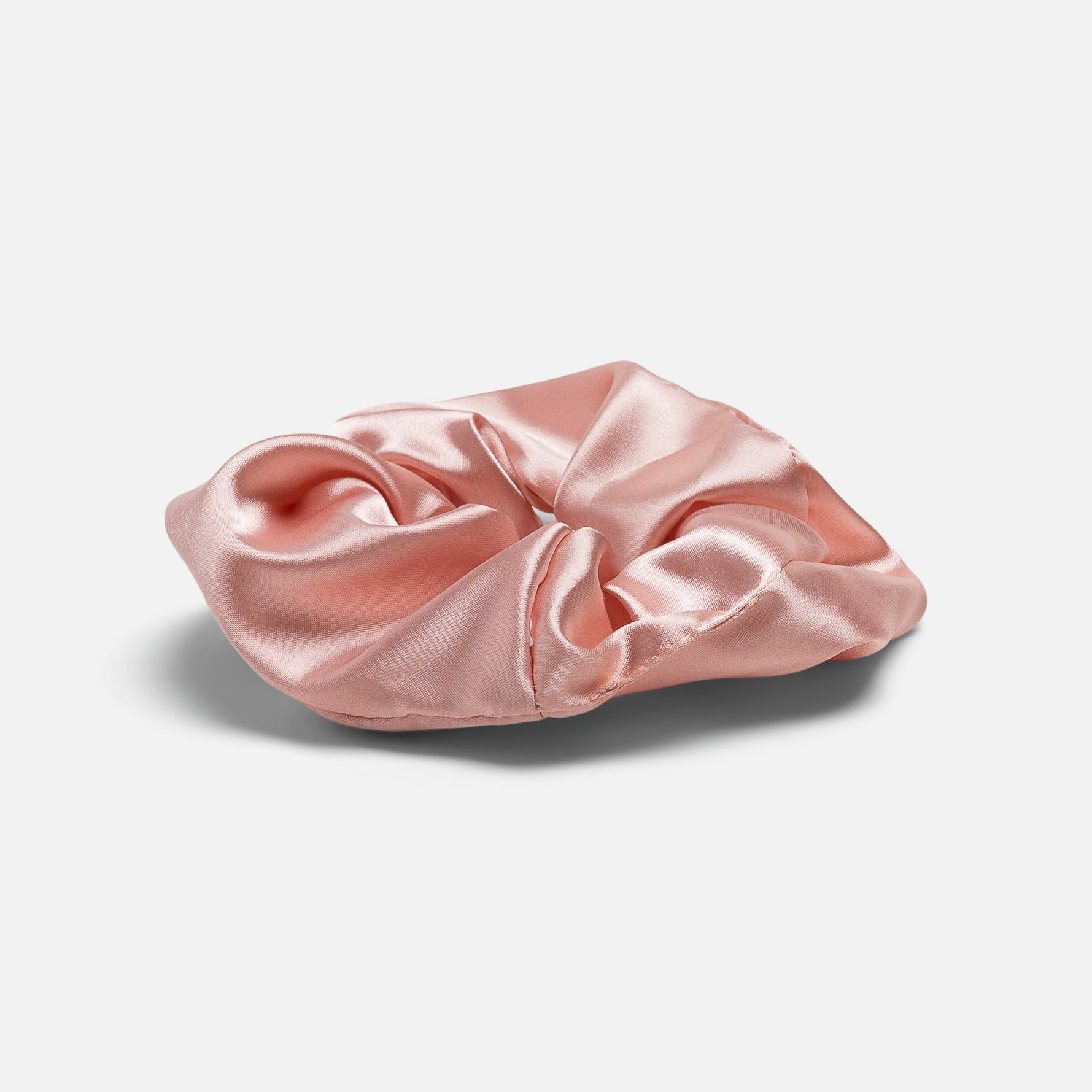 Oversized pink satin scrunchie