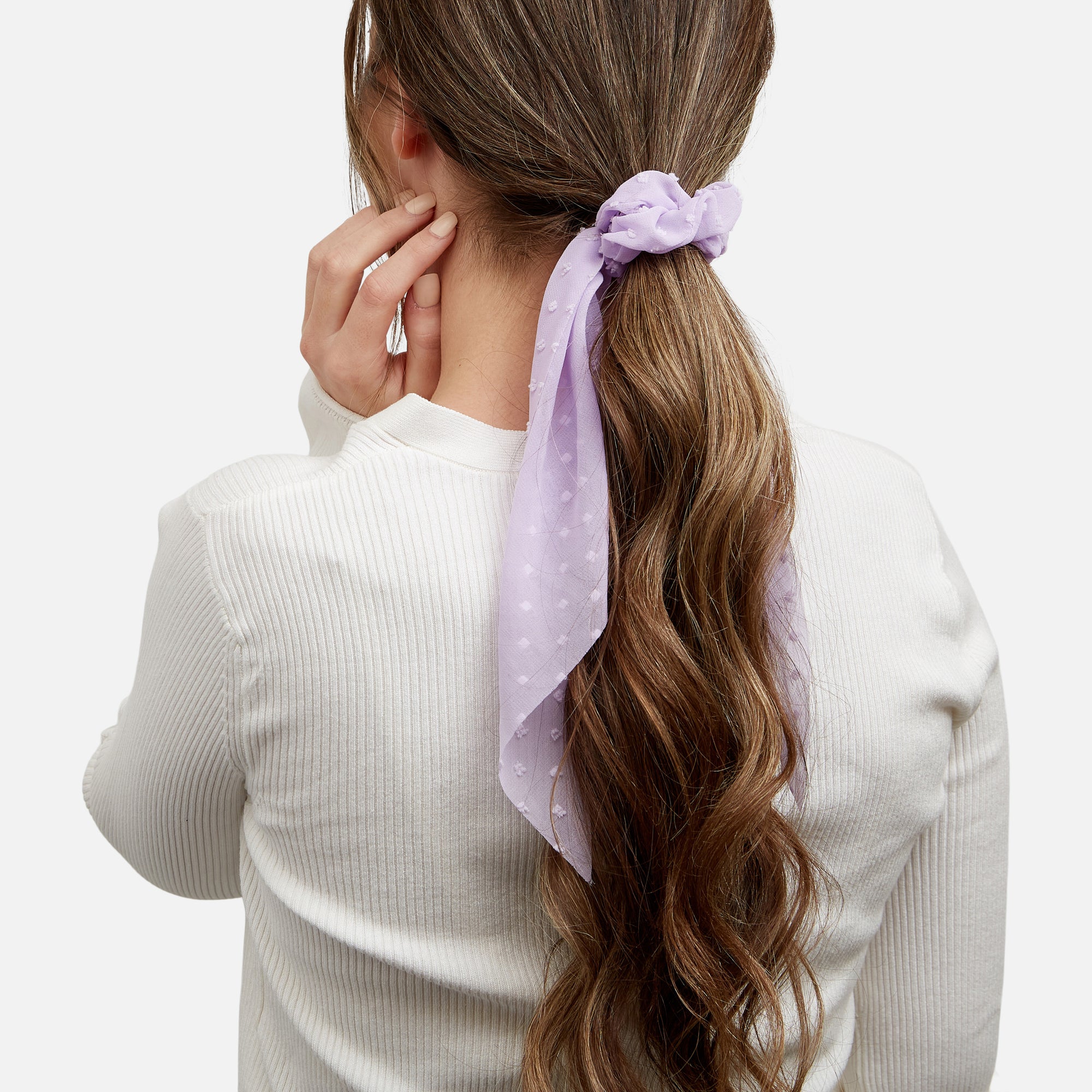 Scrunchie with lilac bow