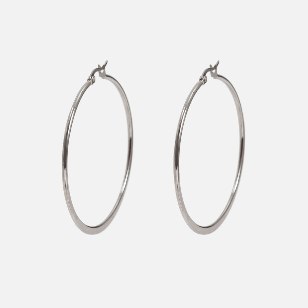 55 mm stainless steel hoop earrings
