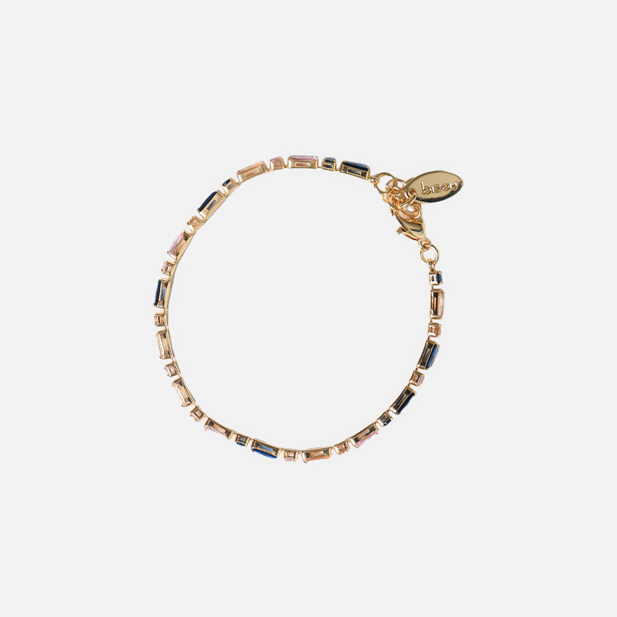 Golden bracelet with colored stones