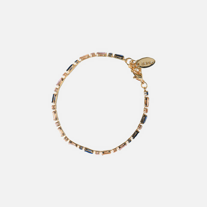 Golden bracelet with colored stones
