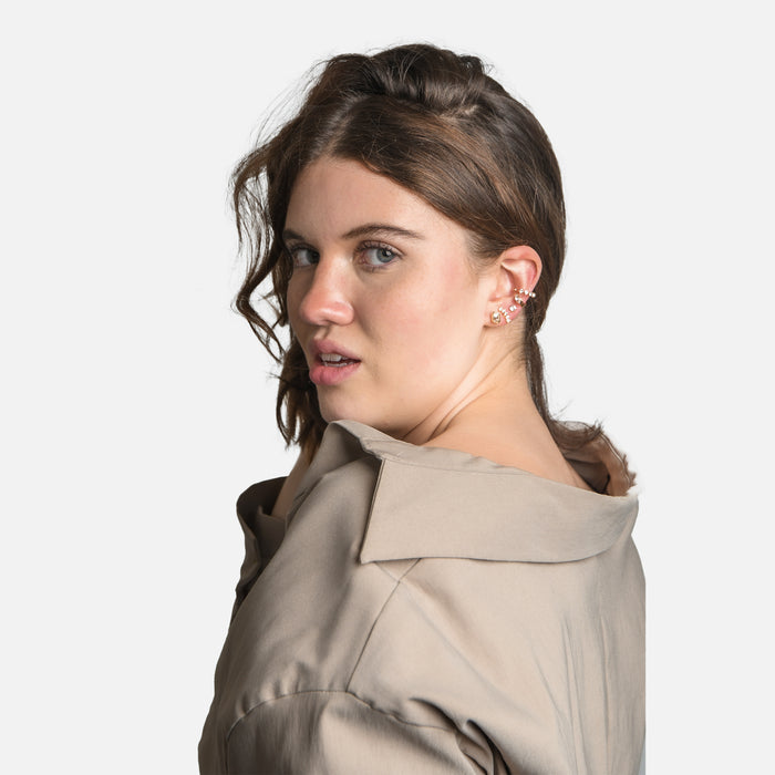Ensemble de cinq manchettes d'oreilles dorées