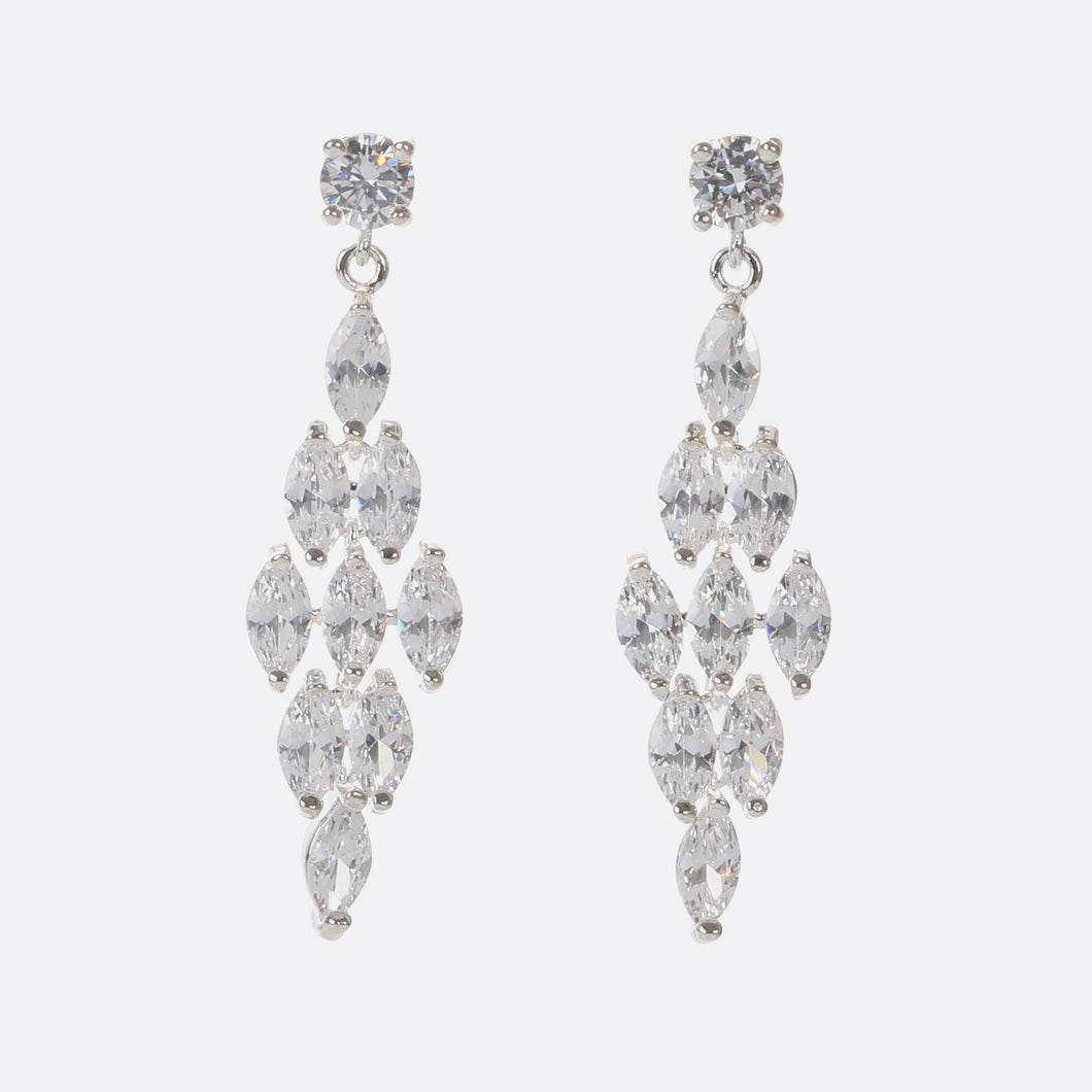 Pendant earrings with cubic zirconia stones