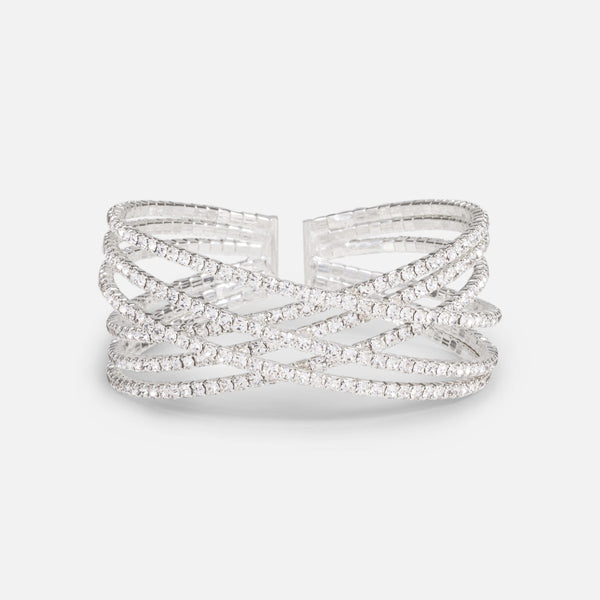 Load image into Gallery viewer, Rigid multi-row bracelet with stones
