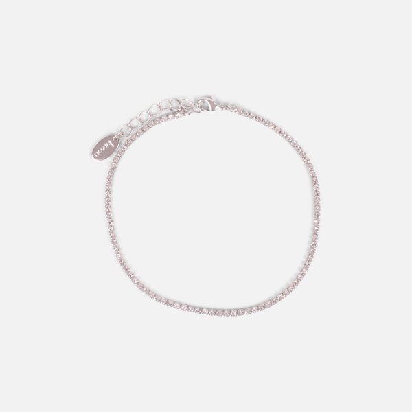 Load image into Gallery viewer, Silvered ankle chain with small sparkling stones
