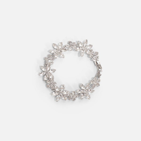 Charger l&#39;image dans la galerie, Bracelet argenté avec ornements floraux
