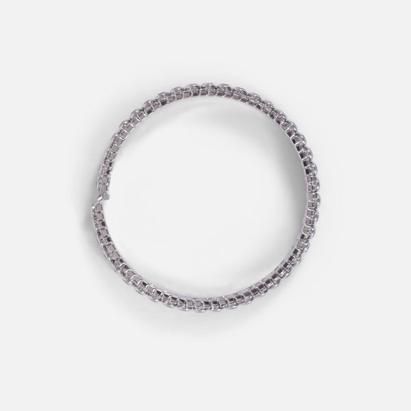 Charger l&#39;image dans la galerie, Bracelet rigide trois rangs avec pierres tailles différentes
