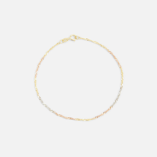 Load image into Gallery viewer, 7.5&#39;&#39; Three tones bracelet 10k yellow gold 
