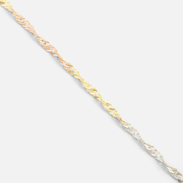Load image into Gallery viewer, 7.5&#39;&#39; Three tones bracelet 10k yellow gold 
