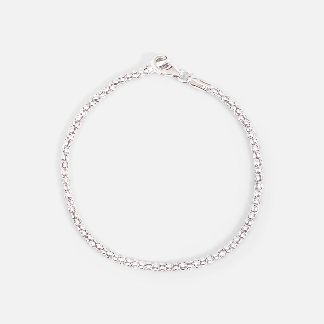 Sterling silver cord mesh bracelet