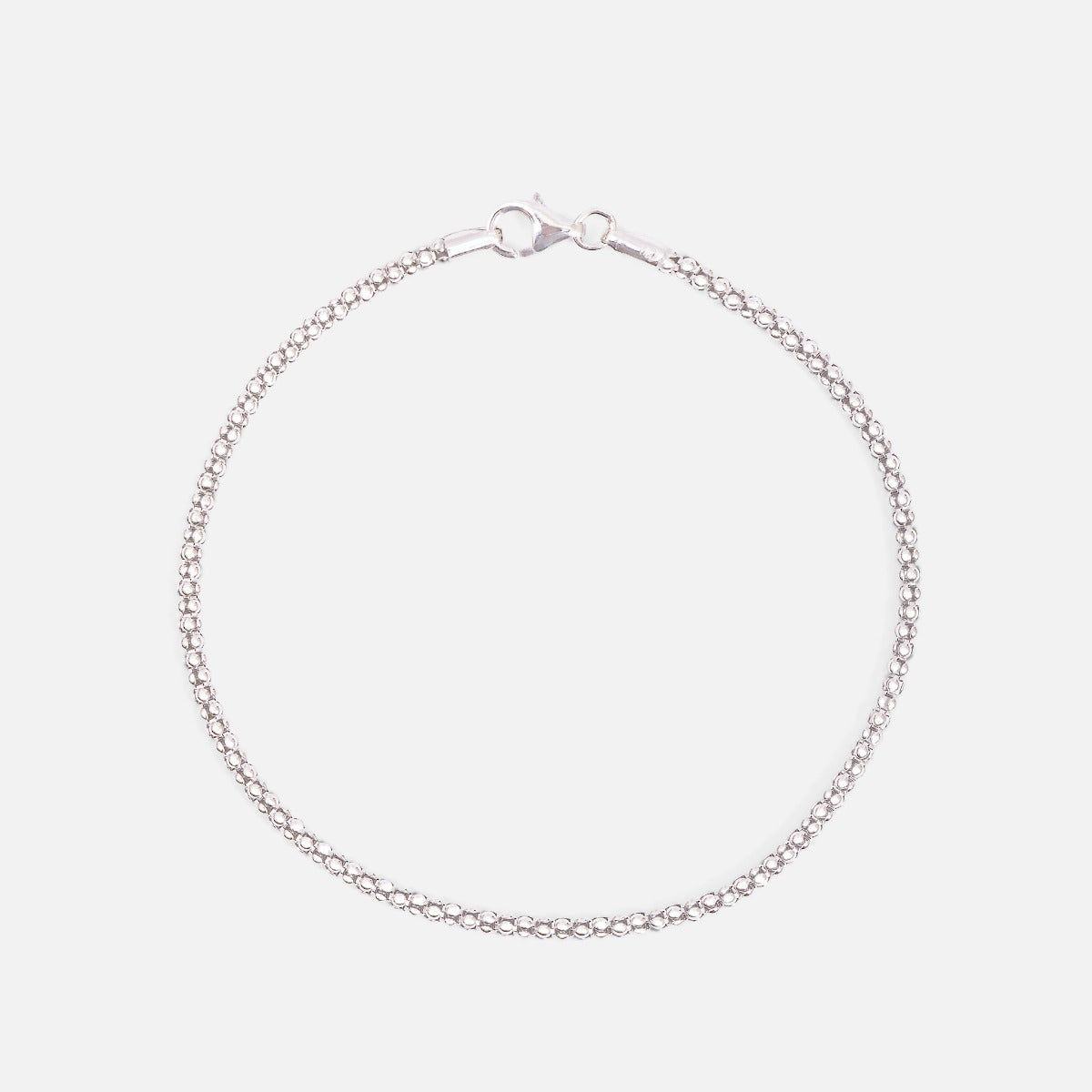 Sterling silver cord mesh ankle chain