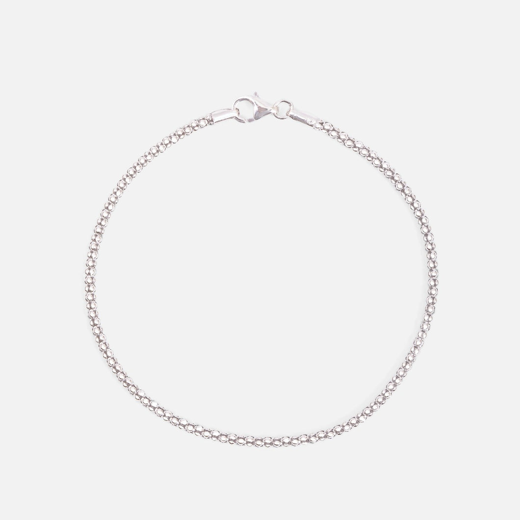 Chaîne de cheville maille corde argent sterling