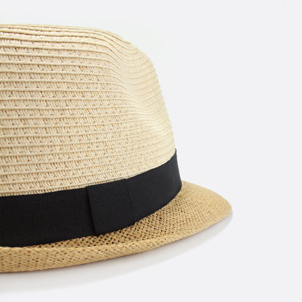 Load image into Gallery viewer, Straw Fedora hat with ribbon
