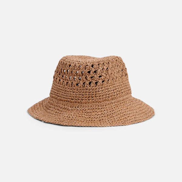Load image into Gallery viewer, Beige cloche straw hat 
