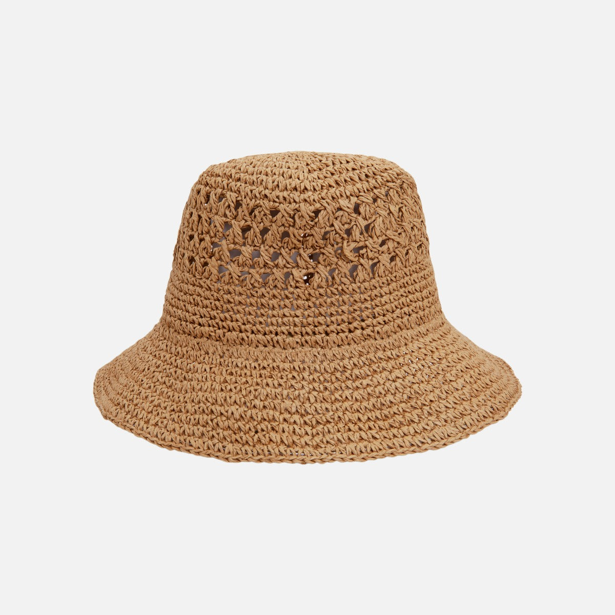 Beige cloche straw hat 