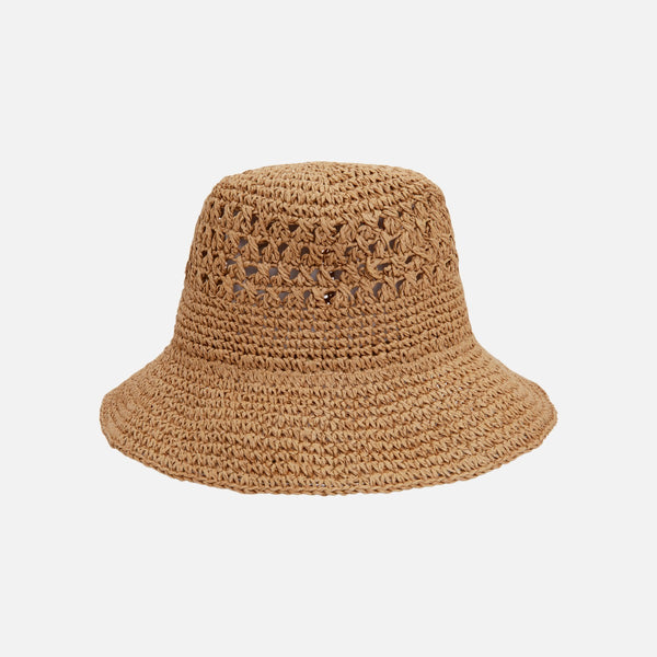 Load image into Gallery viewer, Beige cloche straw hat 
