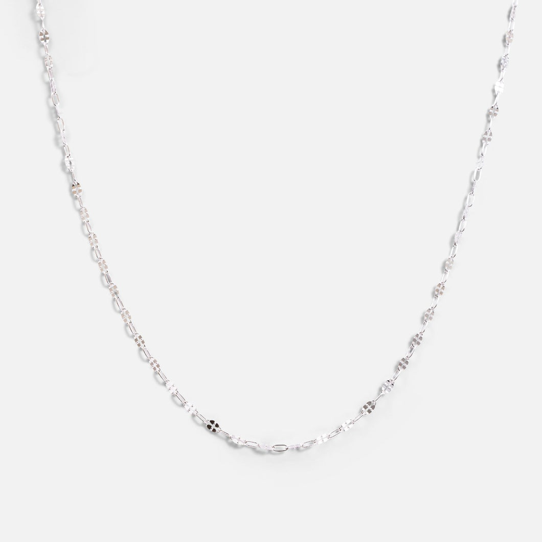 Sterling silver chain 22 inches with twist rectangle half mesh