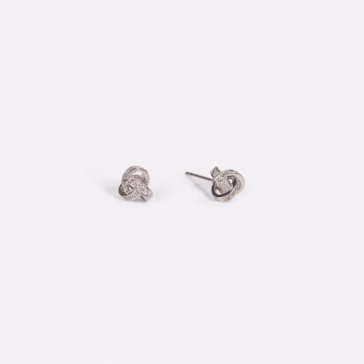 Knot earrings with cubic zirconia stones