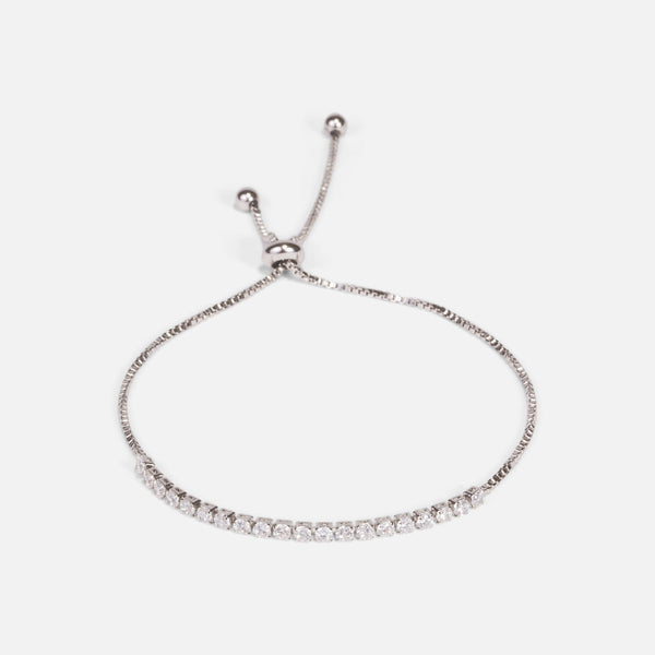Load image into Gallery viewer, Adjustable bracelet with chain and small cubic zirconia stones
