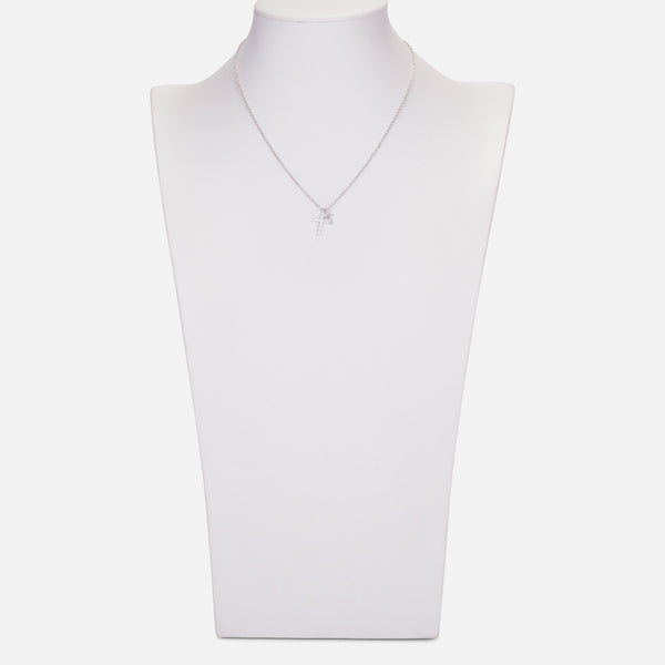 Charger l&#39;image dans la galerie, Collier avec duo de pendentifs forme croix et zircons

