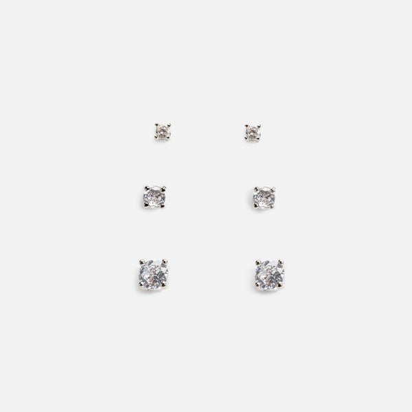 Load image into Gallery viewer, Trio of fixed silver earrings 
