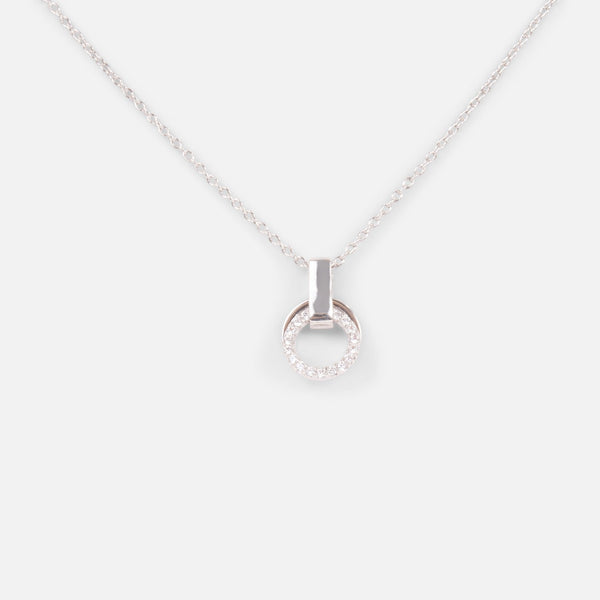 Load image into Gallery viewer, Necklace with double circle and cubic zirconia stones
