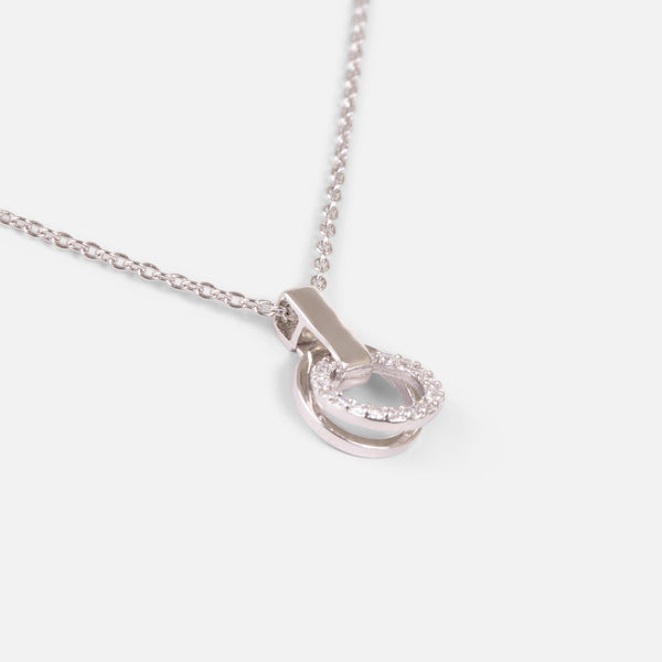 Load image into Gallery viewer, Necklace with double circle and cubic zirconia stones
