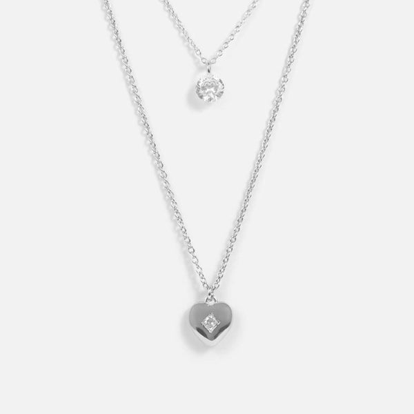 Load image into Gallery viewer, Set of two silvered necklaces with pendant
