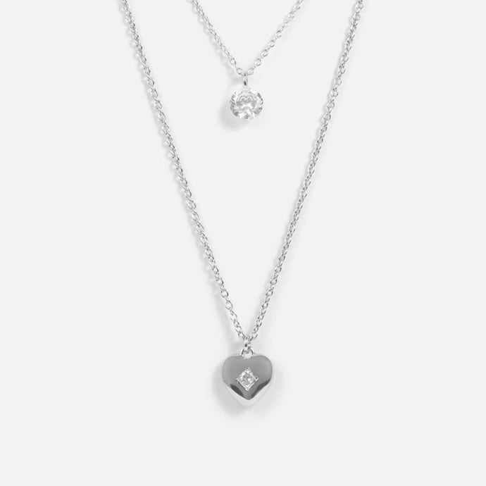 Set of two silvered necklaces with pendant