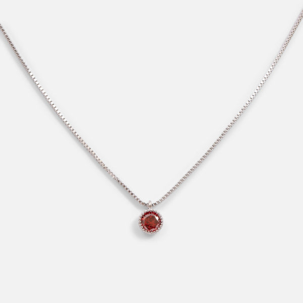 Load image into Gallery viewer, Silvered pendant birthstone &quot; garnet stone &quot;
