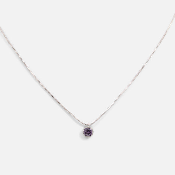 Load image into Gallery viewer, Silvered pendant birthstone &quot; amethyst stone &quot;
