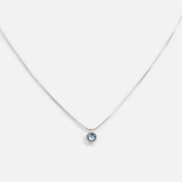 Load image into Gallery viewer, Silvered pendant birthstone &quot; aquamarine stone &quot;
